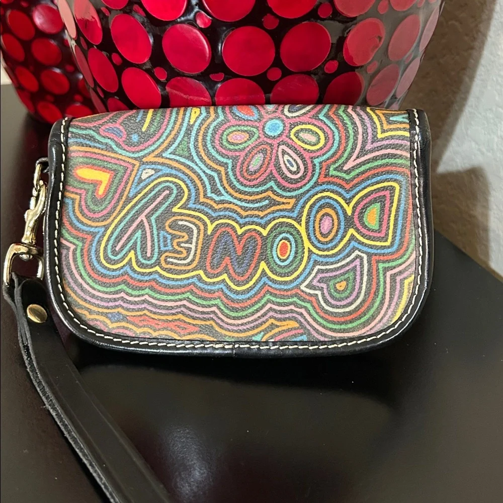 SOLD Dooney and Bourke Vintage Scribble Graffiti Wristlet - Made in the USA - Picture 3 of 16